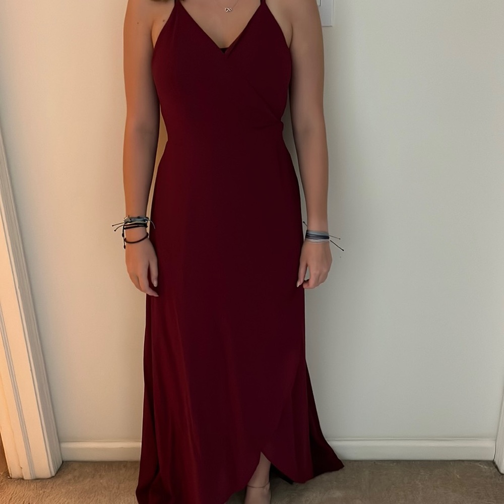 LULUS large floor length wrap dress.
